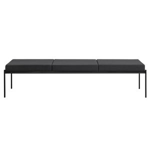 contemporary upholstered bench / fabric / leather / steel