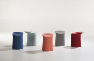 contemporary stool / leather / fabric / upholstered