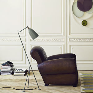 floor-standing lamp / contemporary / metal / tripod