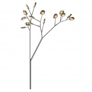 floor-standing lamp / contemporary / stainless steel / glass