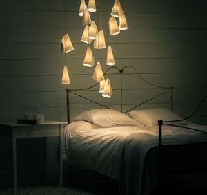 pendant lamp / contemporary / porcelain / borosilicate glass