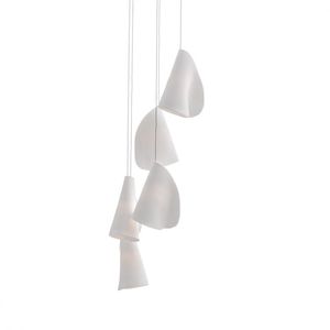 pendant lamp / contemporary / porcelain / borosilicate glass