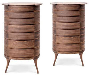 contemporary chiffonier / American walnut / brown