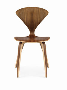 contemporary chair / upholstered / molded plywood / American walnut