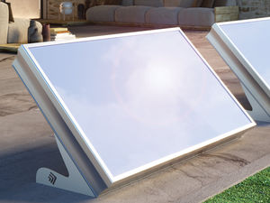 flat solar thermal collector / for water heating / insulated / with aluminum frame