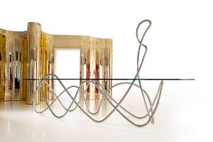 original design table / metal / curved