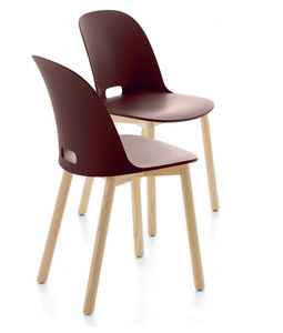 contemporary chair / high-back / reclaimed / wooden