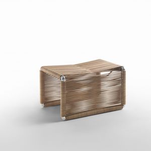 contemporary ottoman / metal / leather / indoor