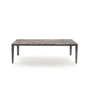 contemporary dining table / wooden / metal / marble