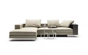 modular sofa / contemporary / fabric / leather