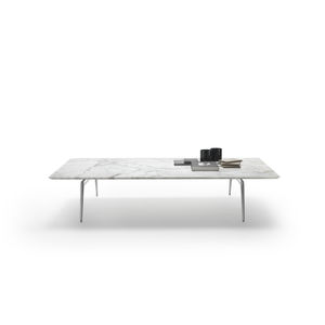 contemporary coffee table / wooden / metal / marble