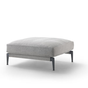 contemporary ottoman / fabric / leather / with removable cover