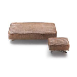 contemporary ottoman / fabric / leather / indoor