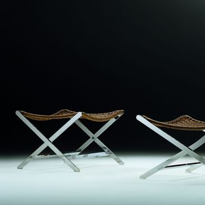 contemporary stool / leather / metal / by Antonio Citterio