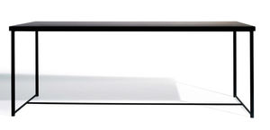 contemporary table / metal / solid wood / lacquered metal