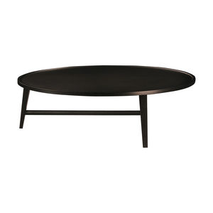 contemporary coffee table / solid wood / round