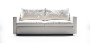 sofa bed / contemporary / leather / fabric