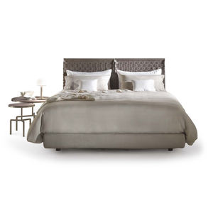 double bed / contemporary / upholstered / with headboard