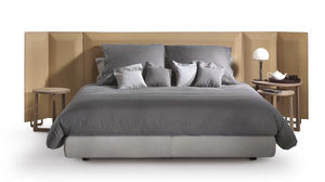 double bed / contemporary / upholstered / with headboard