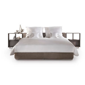 double bed / contemporary / upholstered / with headboard