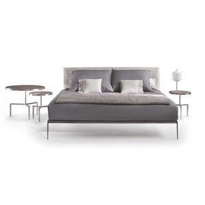 double bed / contemporary / fabric / leather