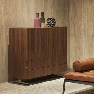 high sideboard / contemporary / wooden / glass