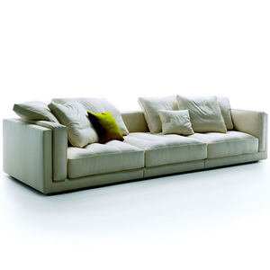 contemporary sofa / fabric / leather / 3-seater