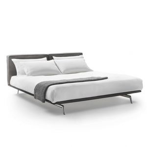 double bed / contemporary / upholstered / with headboard