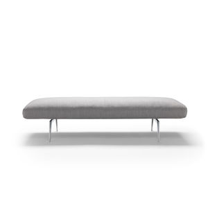 contemporary upholstered bench / fabric / leather / with removable cover