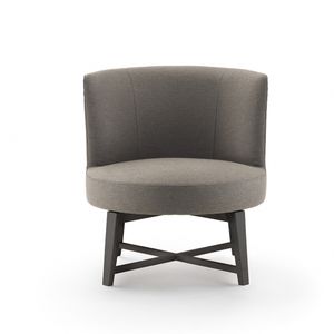 contemporary fireside chair / fabric / leather / cast aluminum