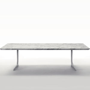 contemporary dining table / wooden / metal / marble