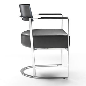 contemporary dining chair / fabric / water-resistant fabric / leather