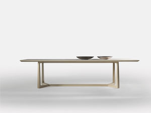 contemporary dining table / solid wood / rectangular