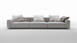 modular sofa / contemporary / leather / fabric