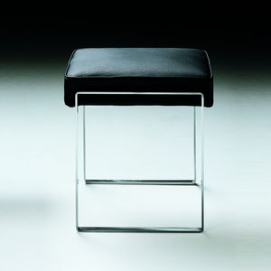 contemporary stool / leather / metal / fabric
