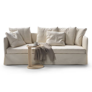 sofa bed / contemporary / leather / fabric