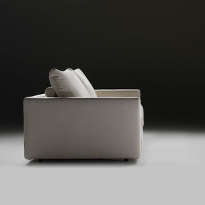 sofa bed / contemporary / leather / fabric