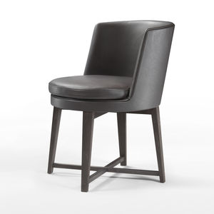 contemporary dining chair / upholstered / metal / fabric