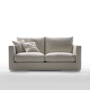 modular sofa / contemporary / leather / fabric