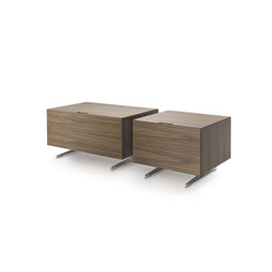 contemporary bedside table / wooden / aluminum / rectangular