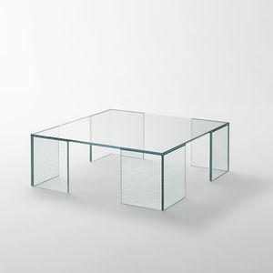 contemporary coffee table / glass / rectangular / square