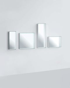 wall-mounted shelf / contemporary / glass / with mirror