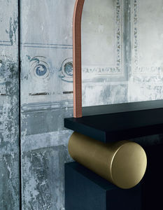 contemporary sideboard table / wooden / rectangular / with mirror