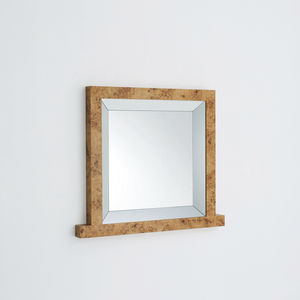 wall-mounted mirror / contemporary / square / wooden