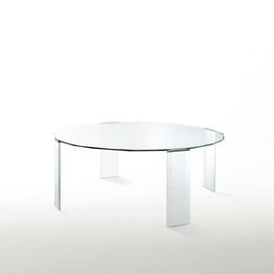 contemporary dining table / glass / round / by Piero Lissoni
