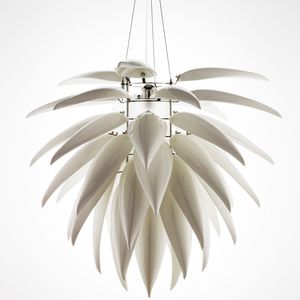 pendant lamp / original design / stainless steel / ceramic