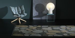 contemporary rug / patterned / wool / linen