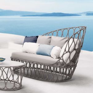contemporary sofa / outdoor / steel / polyethylene
