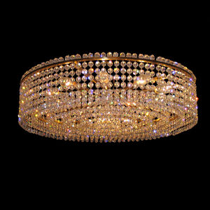 traditional ceiling light / round / Swarovski® crystal / brass