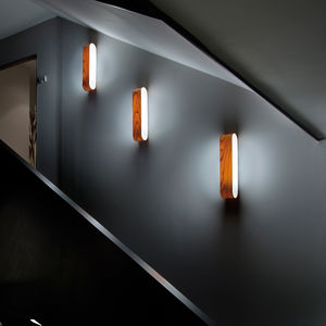 contemporary wall light / wooden / fluorescent / linear